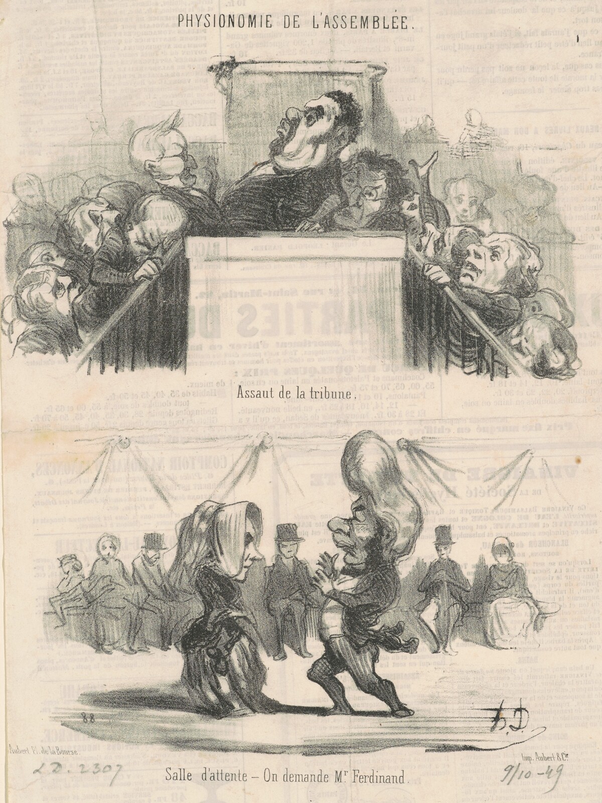 Assaut de la tribune by Honoré Daumier