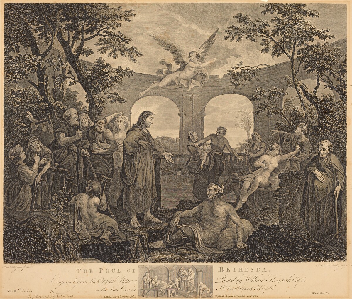 The Pool of Bethesda by Simon Francois Ravenet I and Victor Marie Picot after William Hogarth