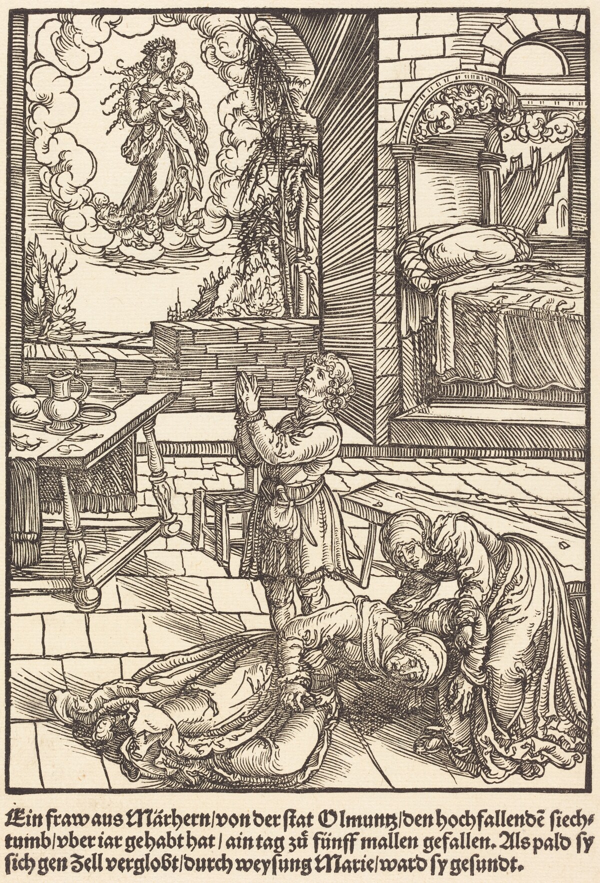 Ein frau aus Marhern ... by Master of the Miracles of Mariazell