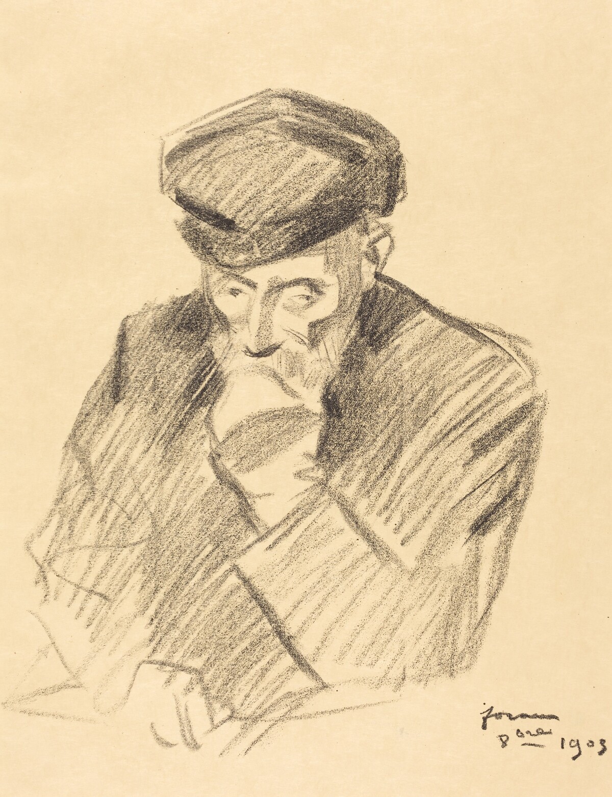 Portrait de Renoir (4e planche) (Portrait of Renoir) (fourth plate) by Jean-Louis Forain