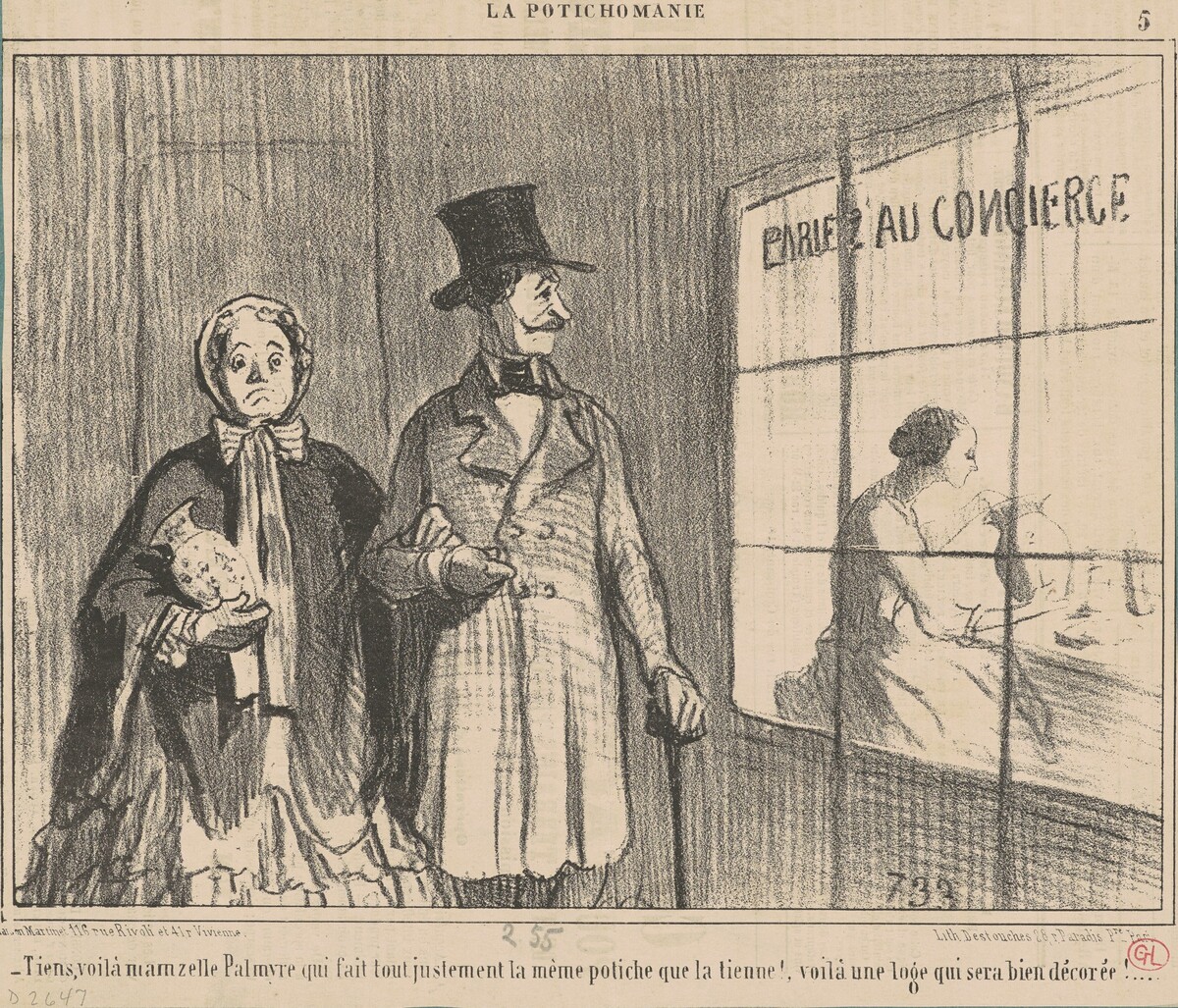 Tiens, voila mamzelle palmyre qui fait ... by Honoré Daumier