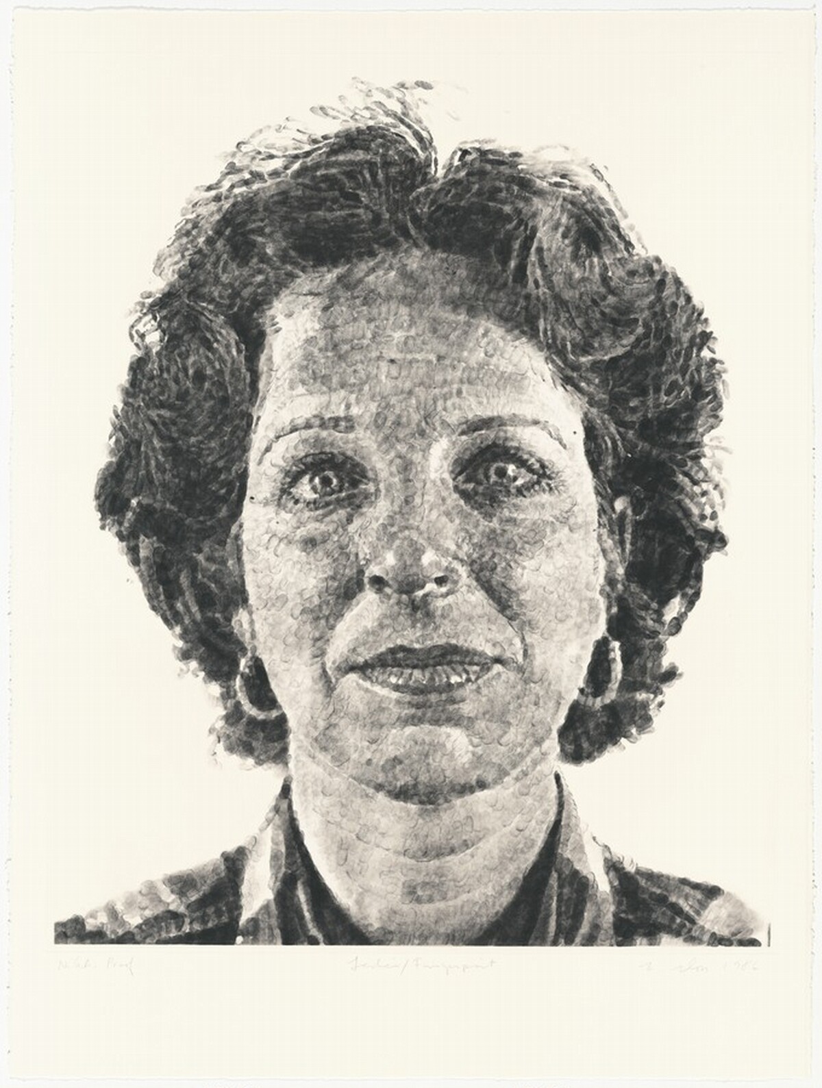 Leslie/Fingerprint by Chuck Close