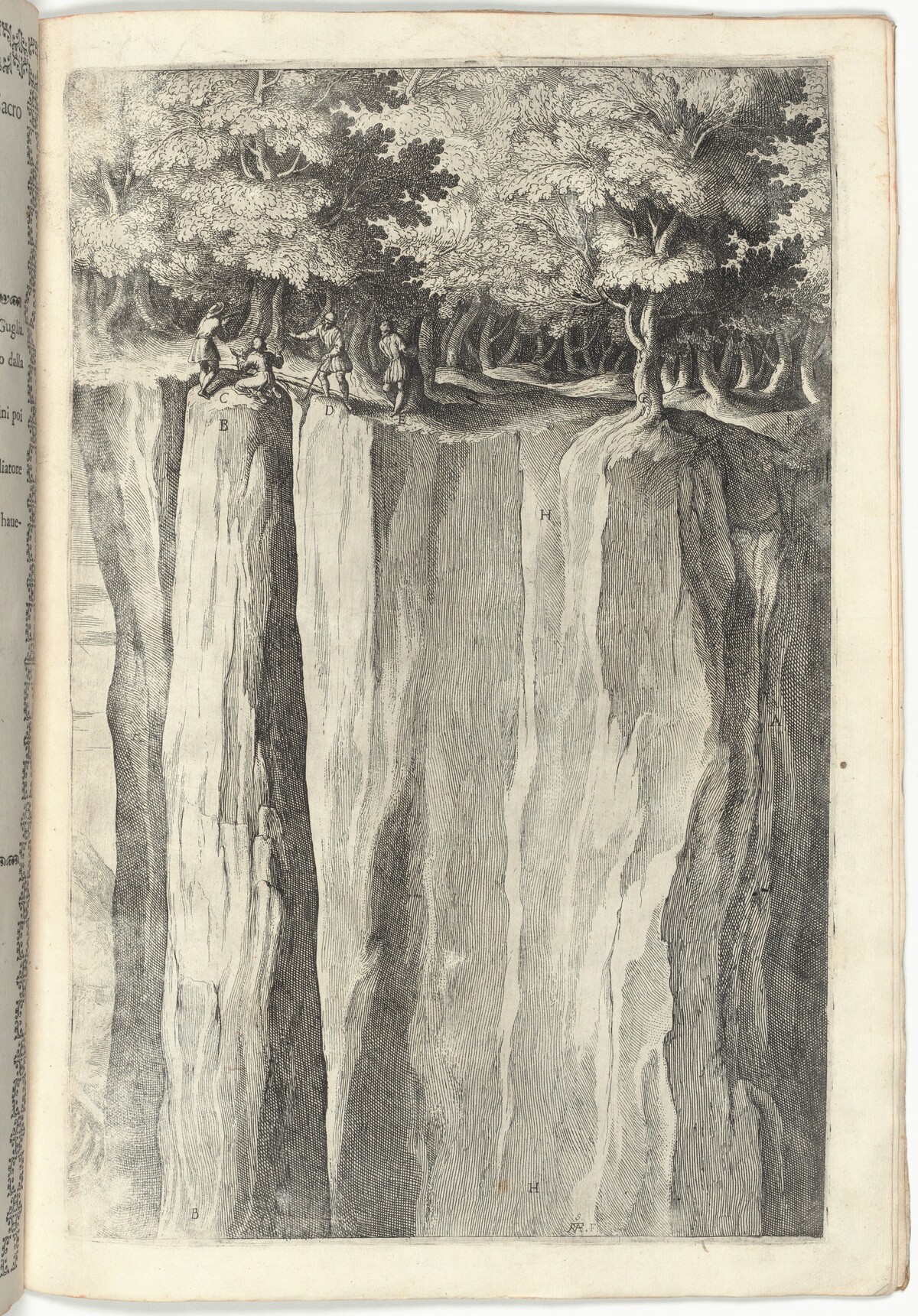 The Rock of Brother Wolf (Sasso di fra' Lupo) [plate V] by Jacopo Ligozzi (artist), Raffaello Schiaminossi (etcher), Lino Moroni (author)