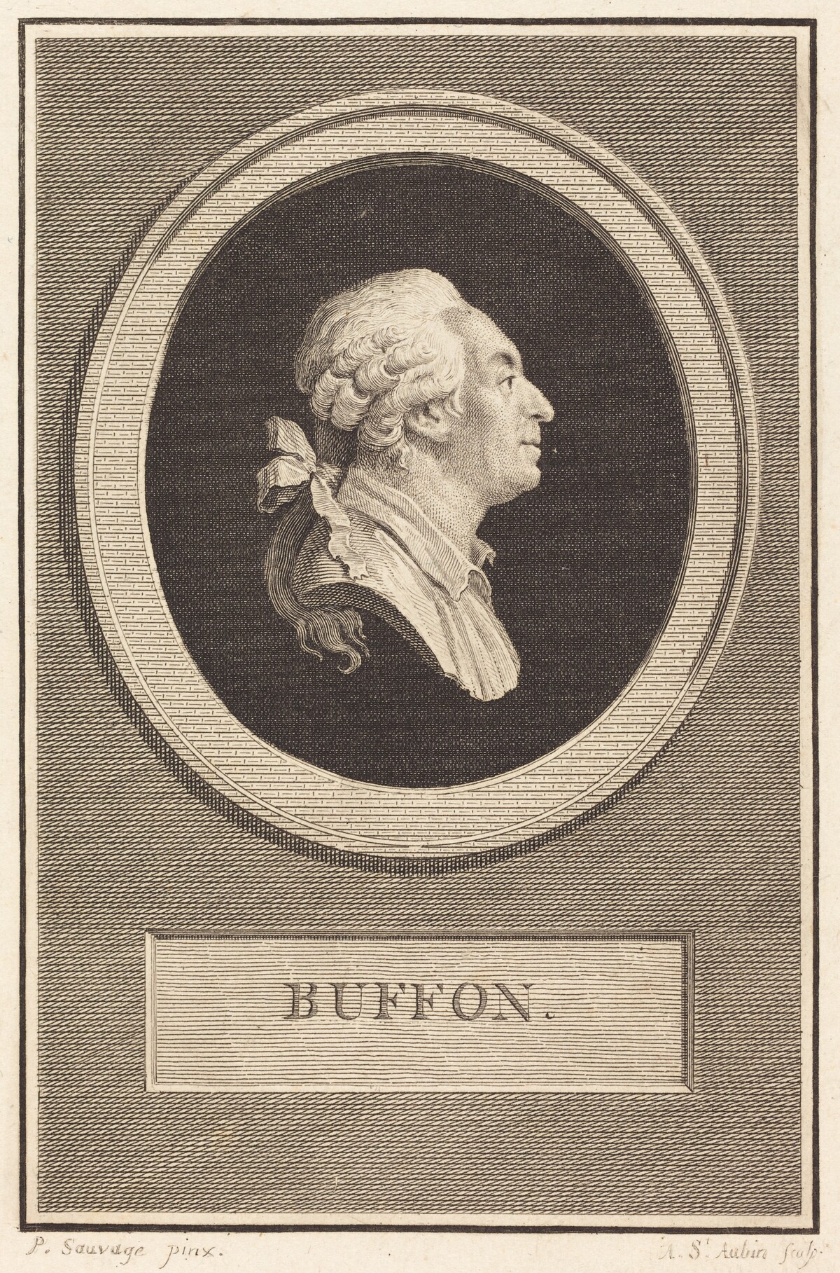 Buffon by Augustin de Saint-Aubin after Piat Joseph Sauvage
