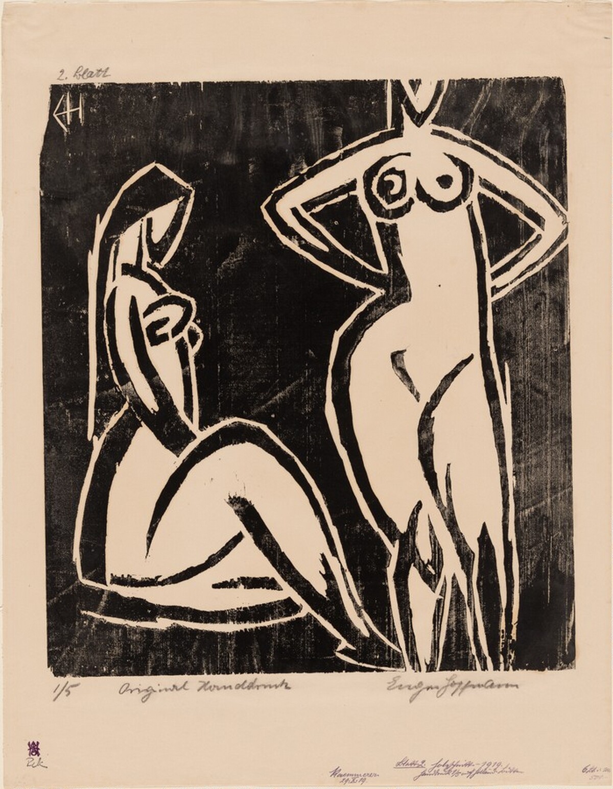Two Nudes by Eugen Hoffmann