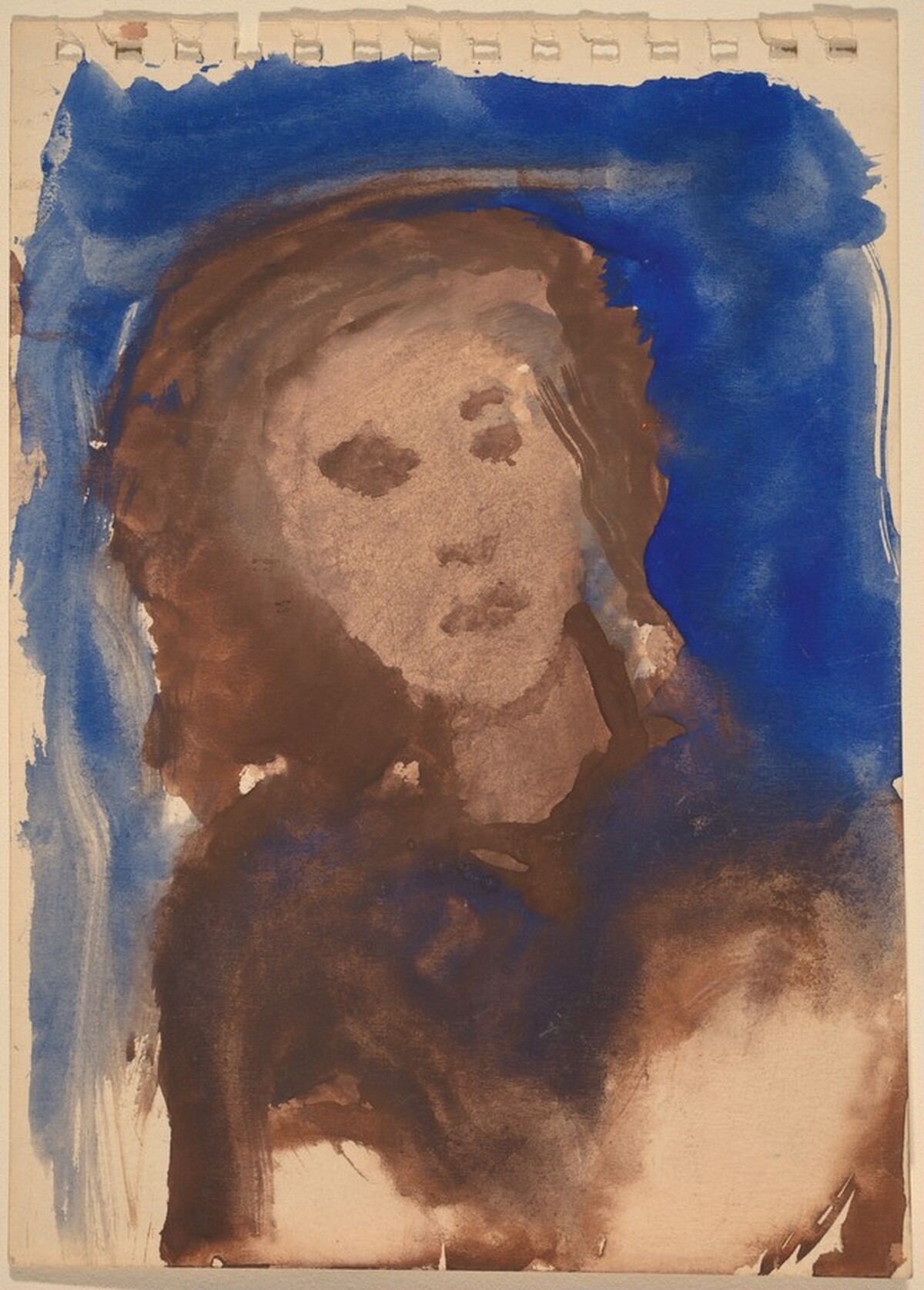 Portrait Head of a Woman with Brown Hair by Mark Rothko