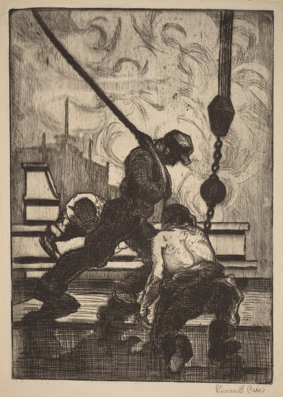 Workers (Three Men Working) by Vivian E. Carr
