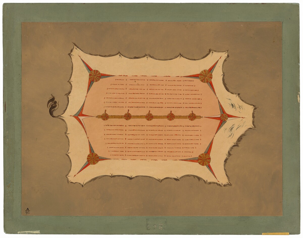 Facsimile of a Sioux Robe with Porcupine Quills by George Catlin
