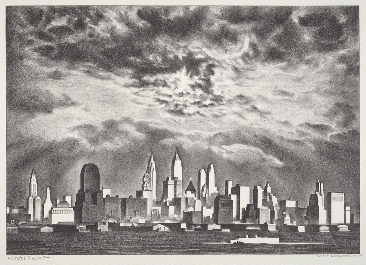 Storm Clouds above Manhattan by Louis Lozowick