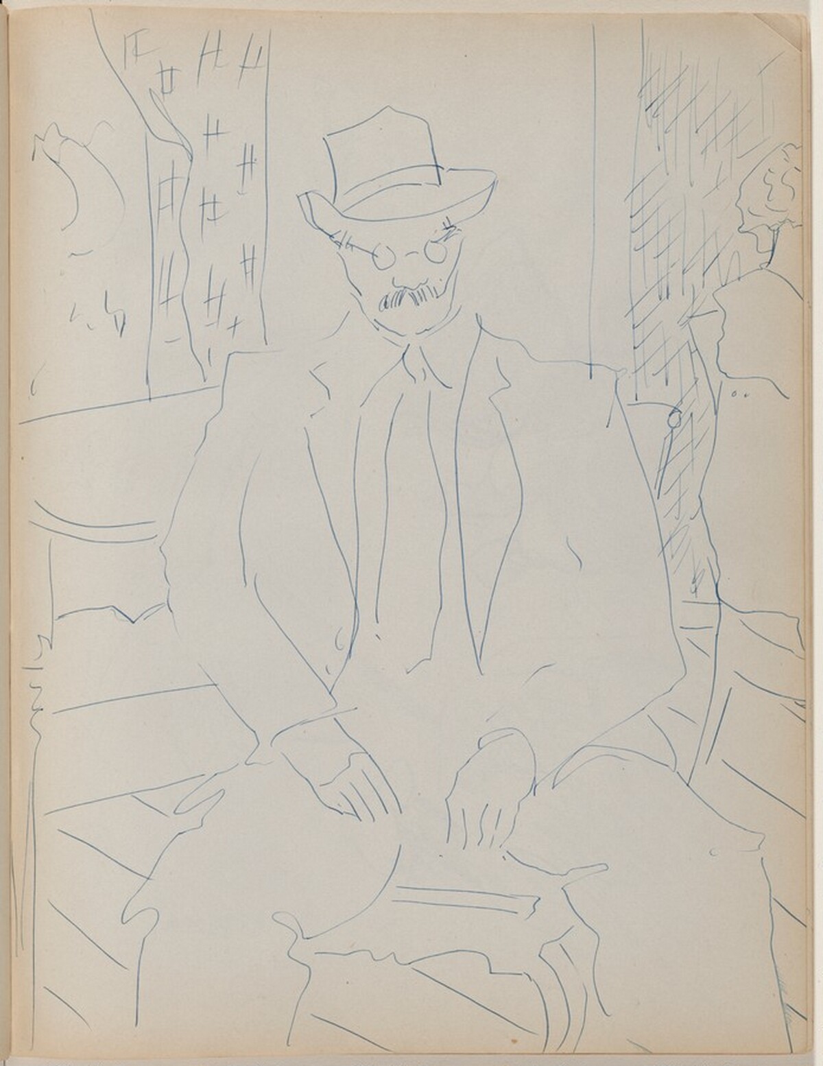 Seated Gentleman in Hat by Milton Avery