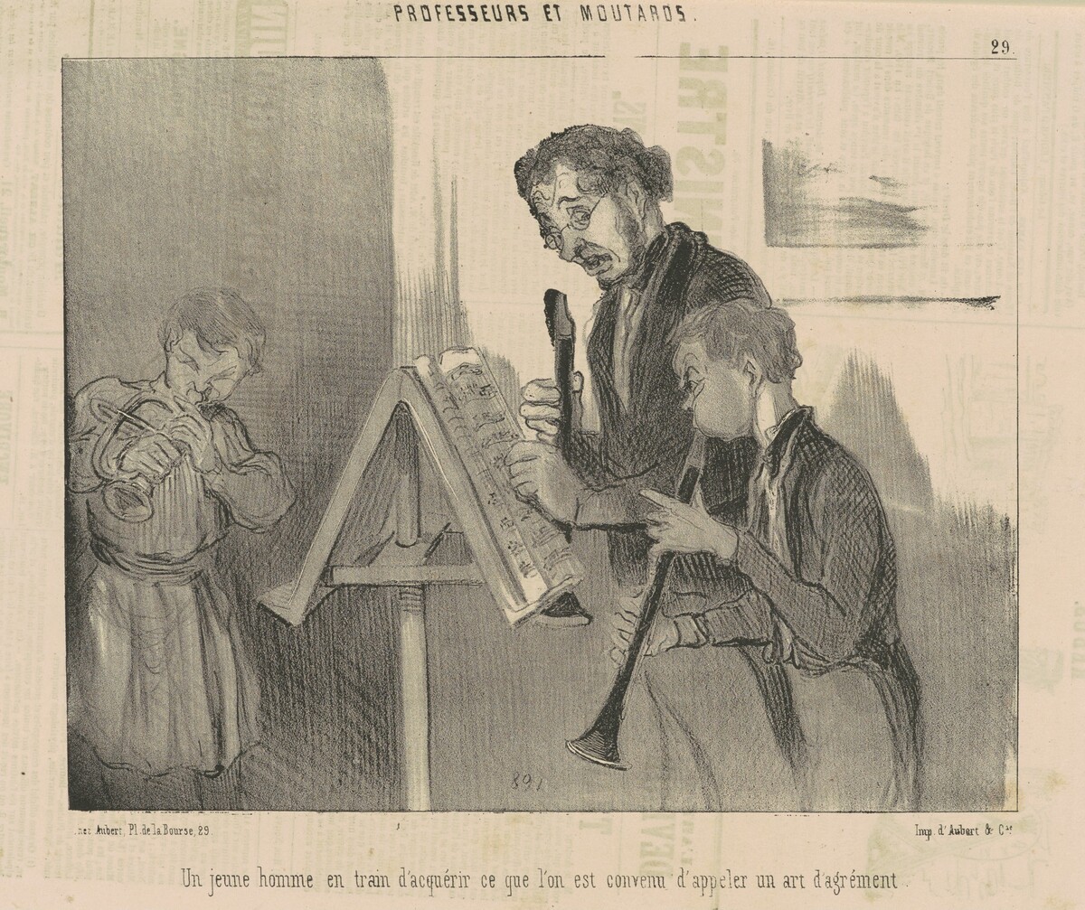 Un jeune homme en train d'acquérir ... un art d'agrément by Honoré Daumier