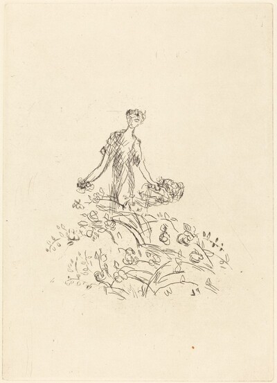 Woman Gathering Flowers