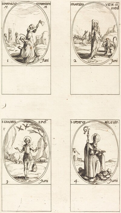 Sts. Pamphilius and Porphyrius; St. Blandina and Companions; St. Erasmus; St. Optatus