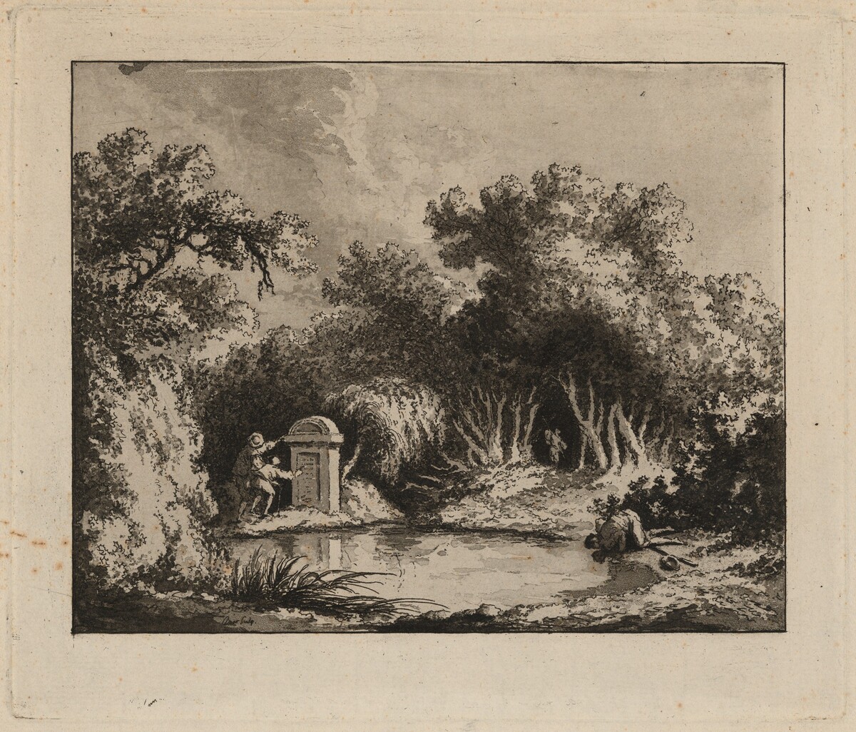 Landscape with Figures by Jacques Charles Bar