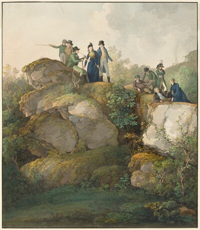 A Royal Party Admiring the Sunset atop the Hesselberg Mountain
