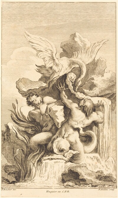 Two Tritons and a Swan
