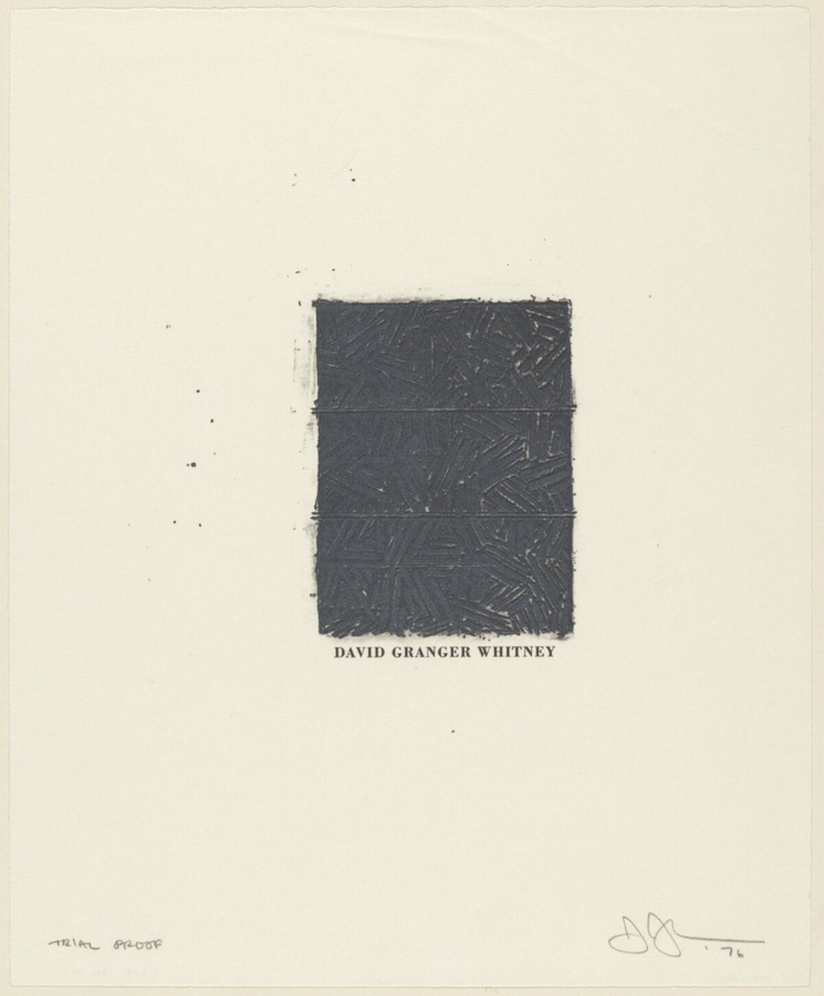 Bookplate for David Grainger Whitney [trial proof] by Jasper Johns