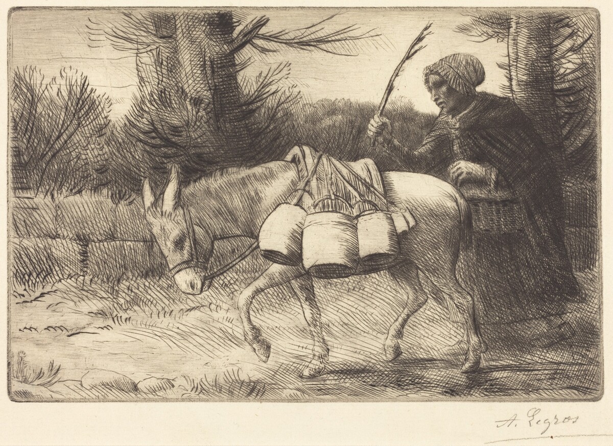 Milkmaid of Boulogne, 3rd plate (Laitiere a Boulogne) by Alphonse Legros
