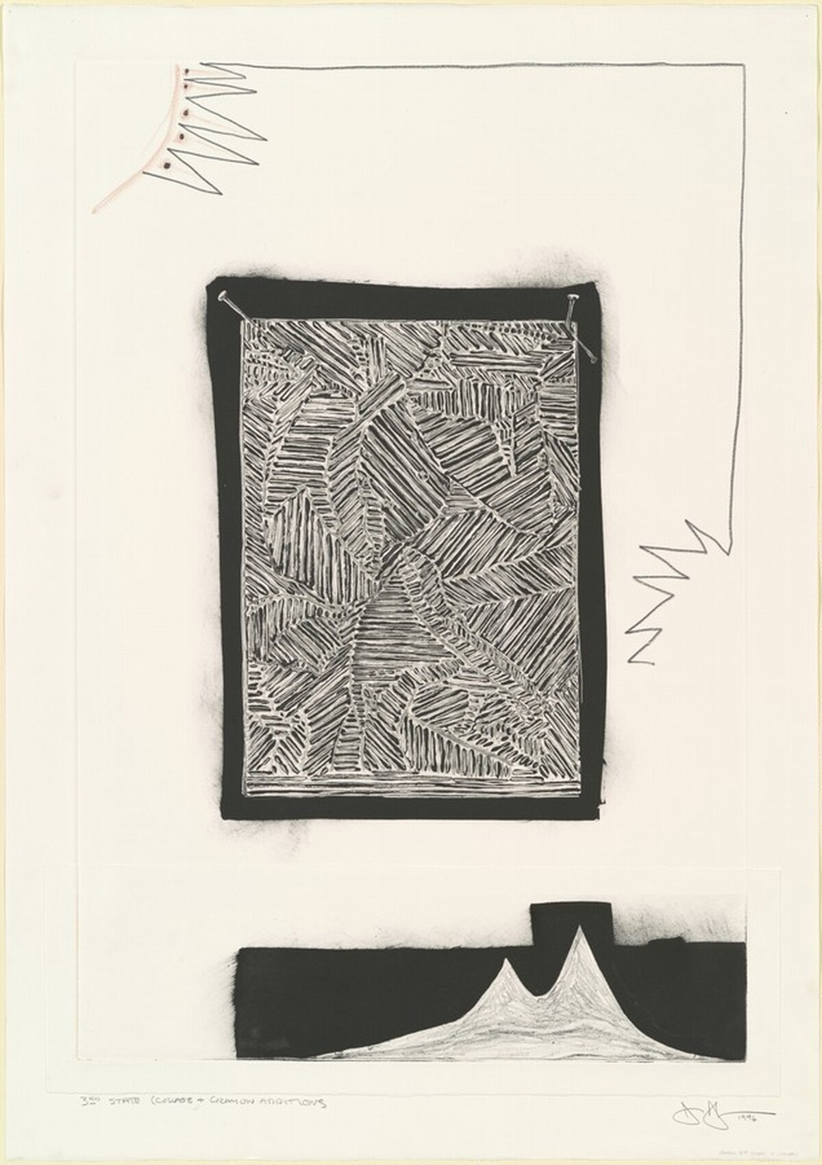 Face with Watch [state proof of 3rd state] by Jasper Johns