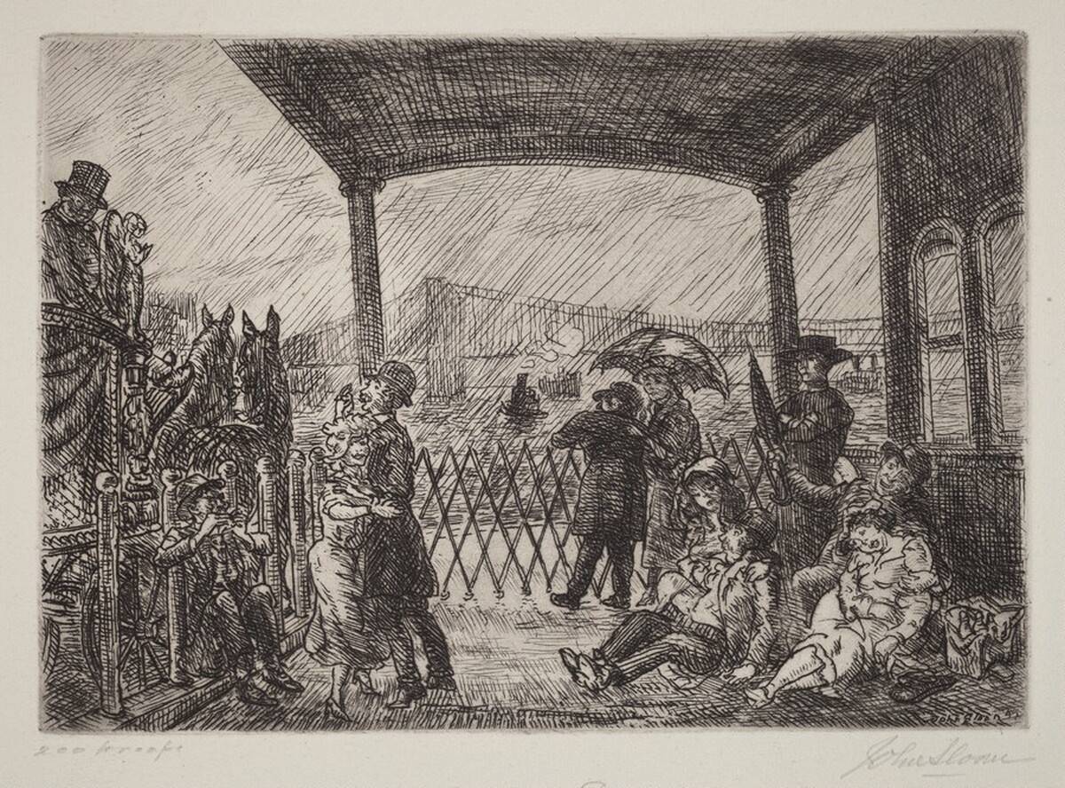 The Wake on the Ferry by John Sloan
