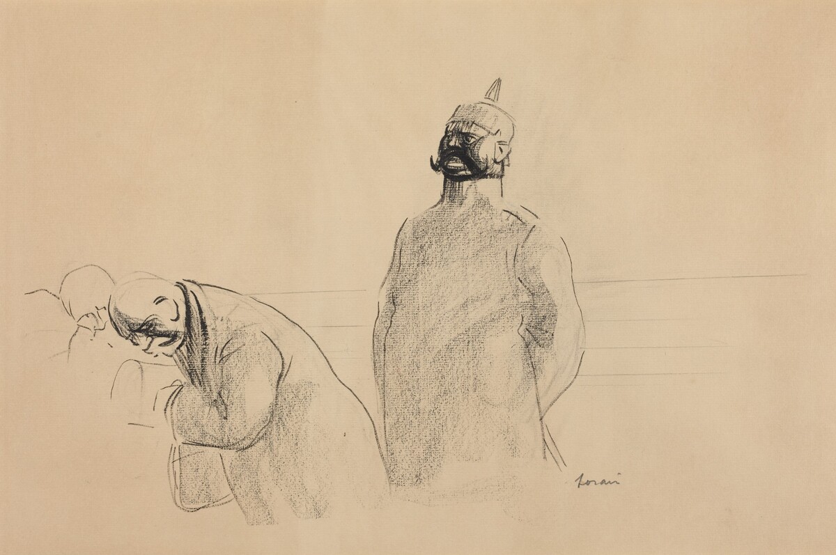 Prussian Soldier and Civilians by Jean-Louis Forain