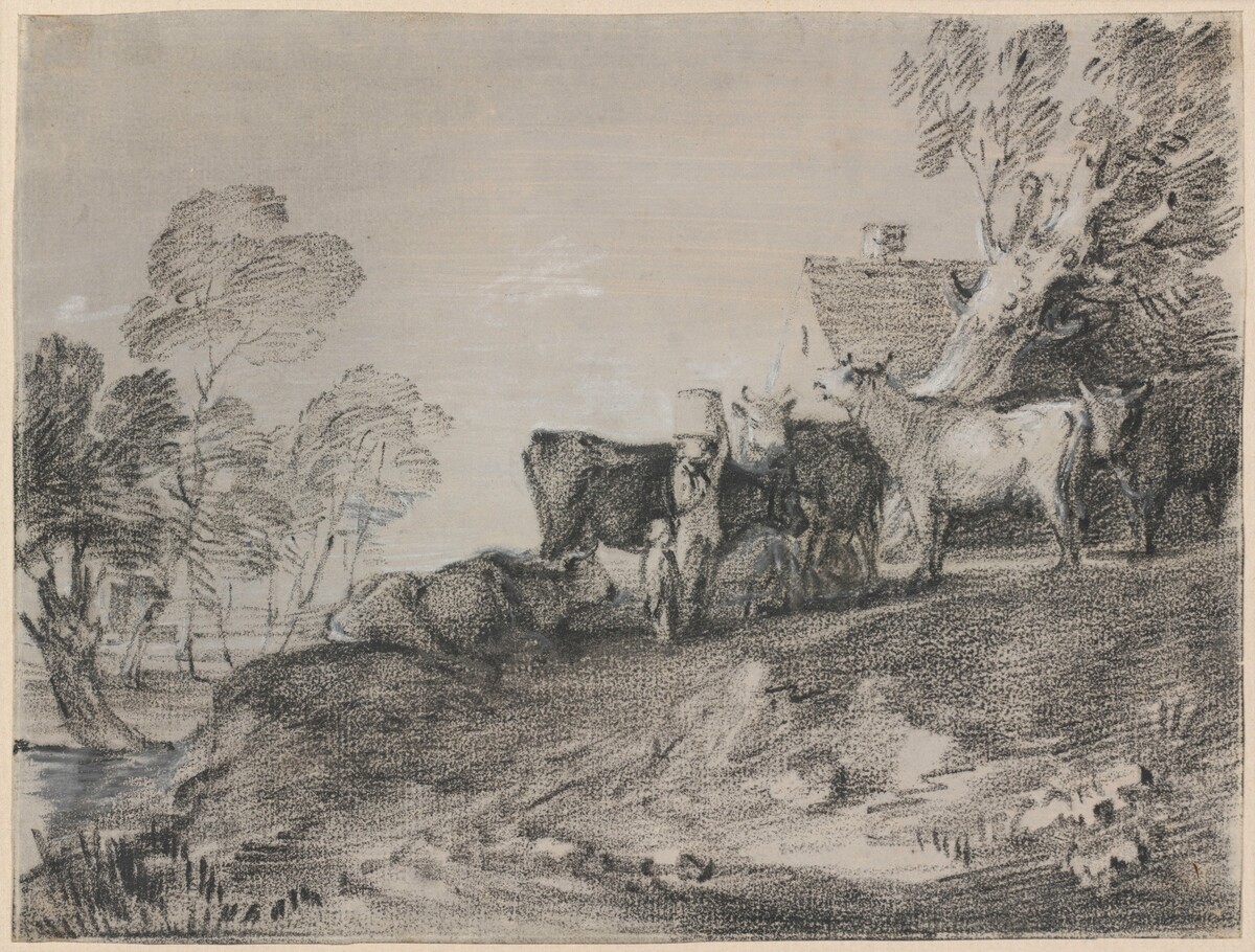 Landscape with Cattle by a Cottage by Thomas Gainsborough