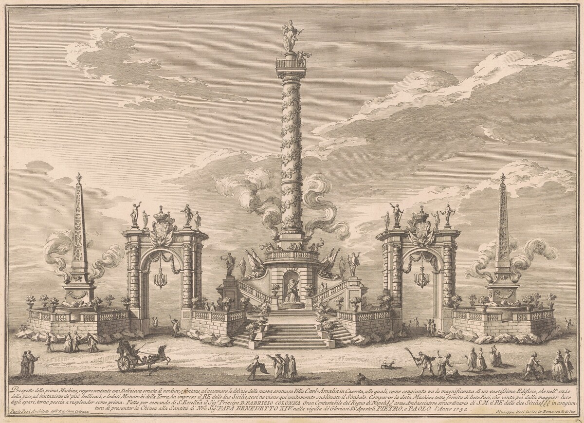 The Prima Macchina for the Chinea of 1752: A "Deliziosa" Alluding to Villa Carl'Amalia in Caserta by Giuseppe Vasi, after Paolo Posi