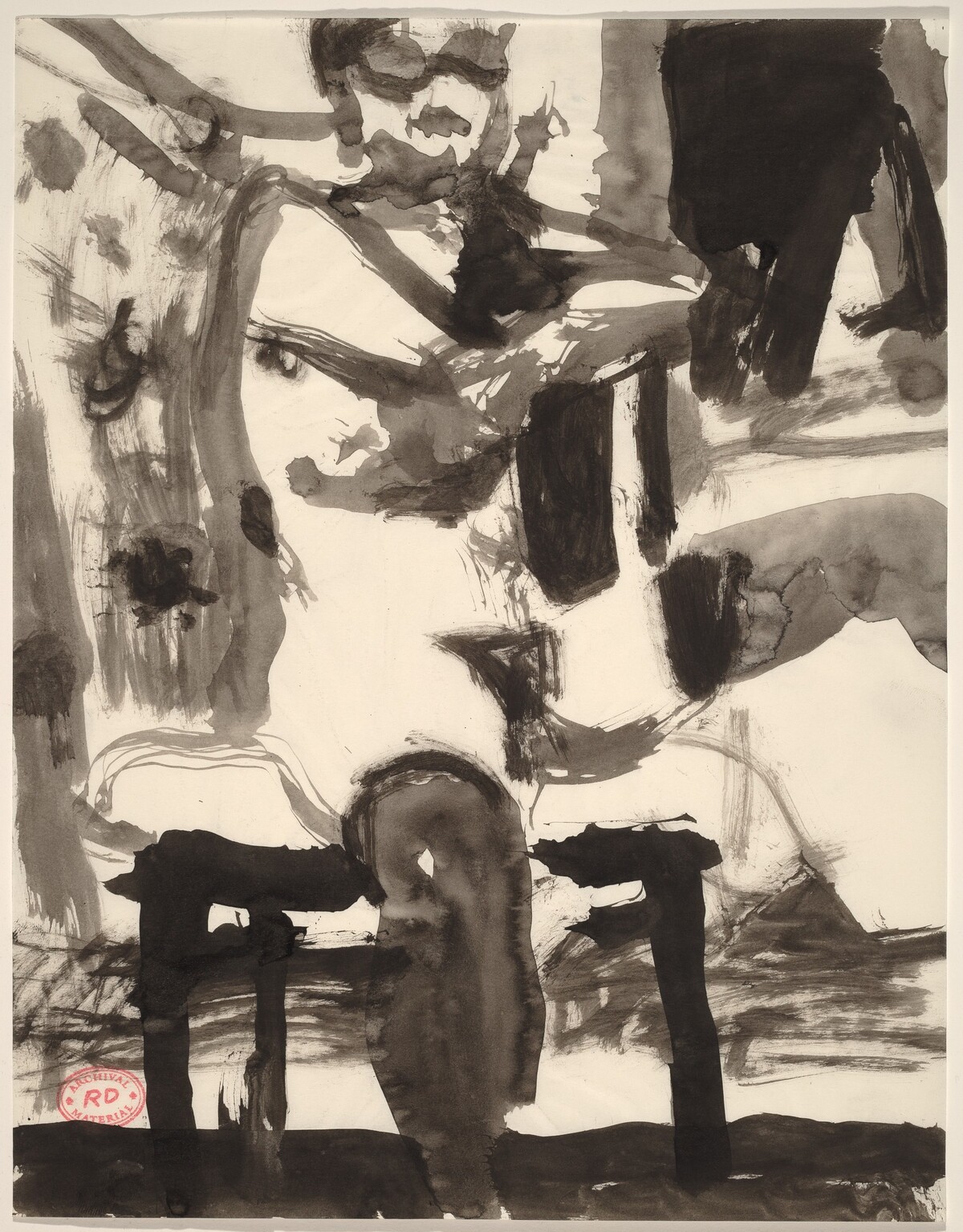 Untitled [female nude seated backwards in a chair] by Richard Diebenkorn