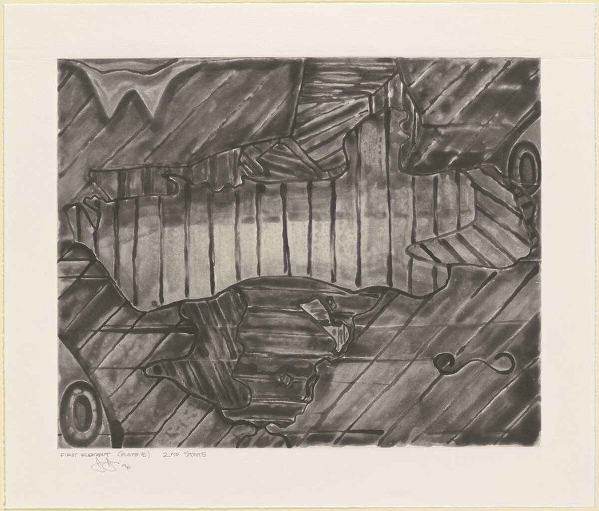Green Angel 2 [proof of 1st element, plate B, 2nd state] by Jasper Johns