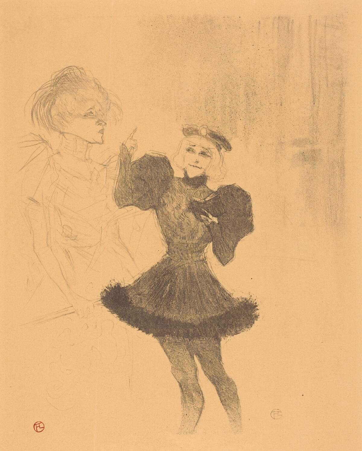 Lender and Lavalliere in "Le fils de l'Aretin" (Lender et Lavallière dans "Le fils de l'Arétin") by Henri de Toulouse-Lautrec