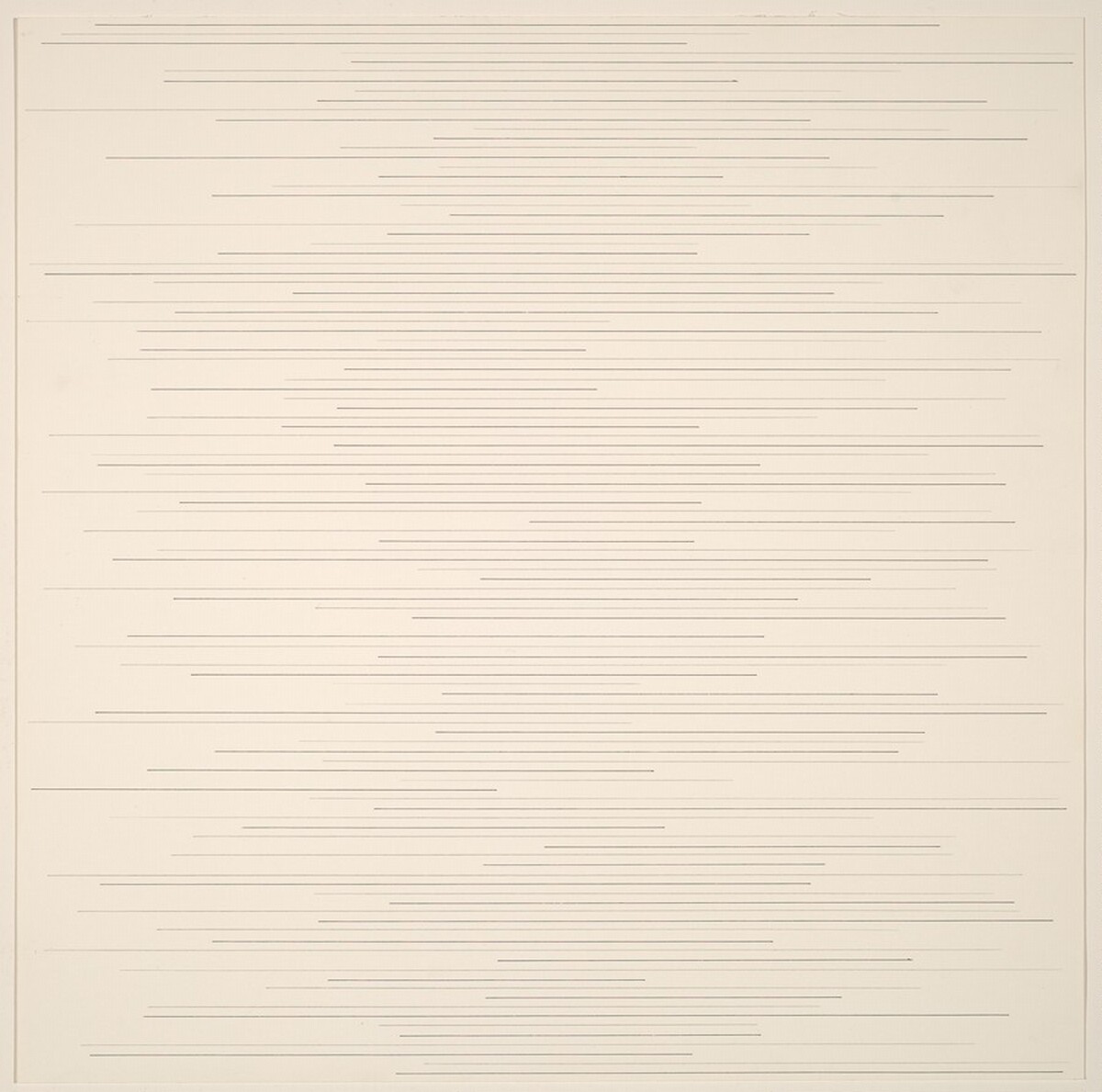 Alternate Ink and Pencil Straight, Parallel Lines, of Random Length, Not Touching the Sides by Sol LeWitt
