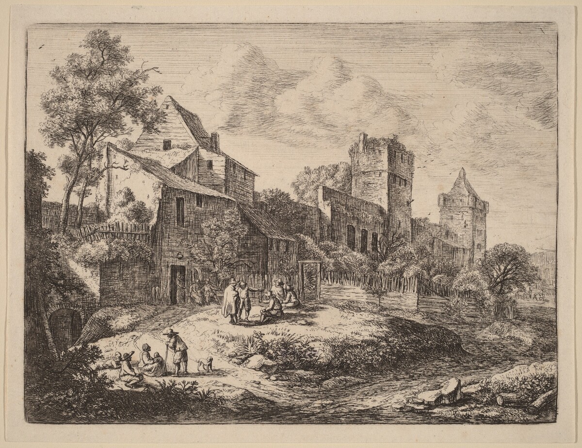 Square in Front of an Inn by Anthonie Waterloo