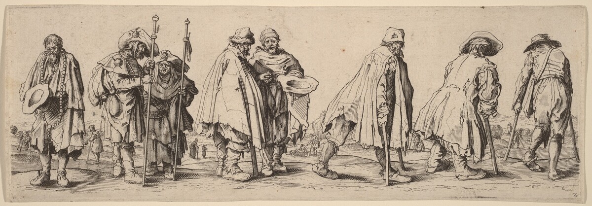 Eight Beggars by Wenceslaus Hollar after Jacques Callot