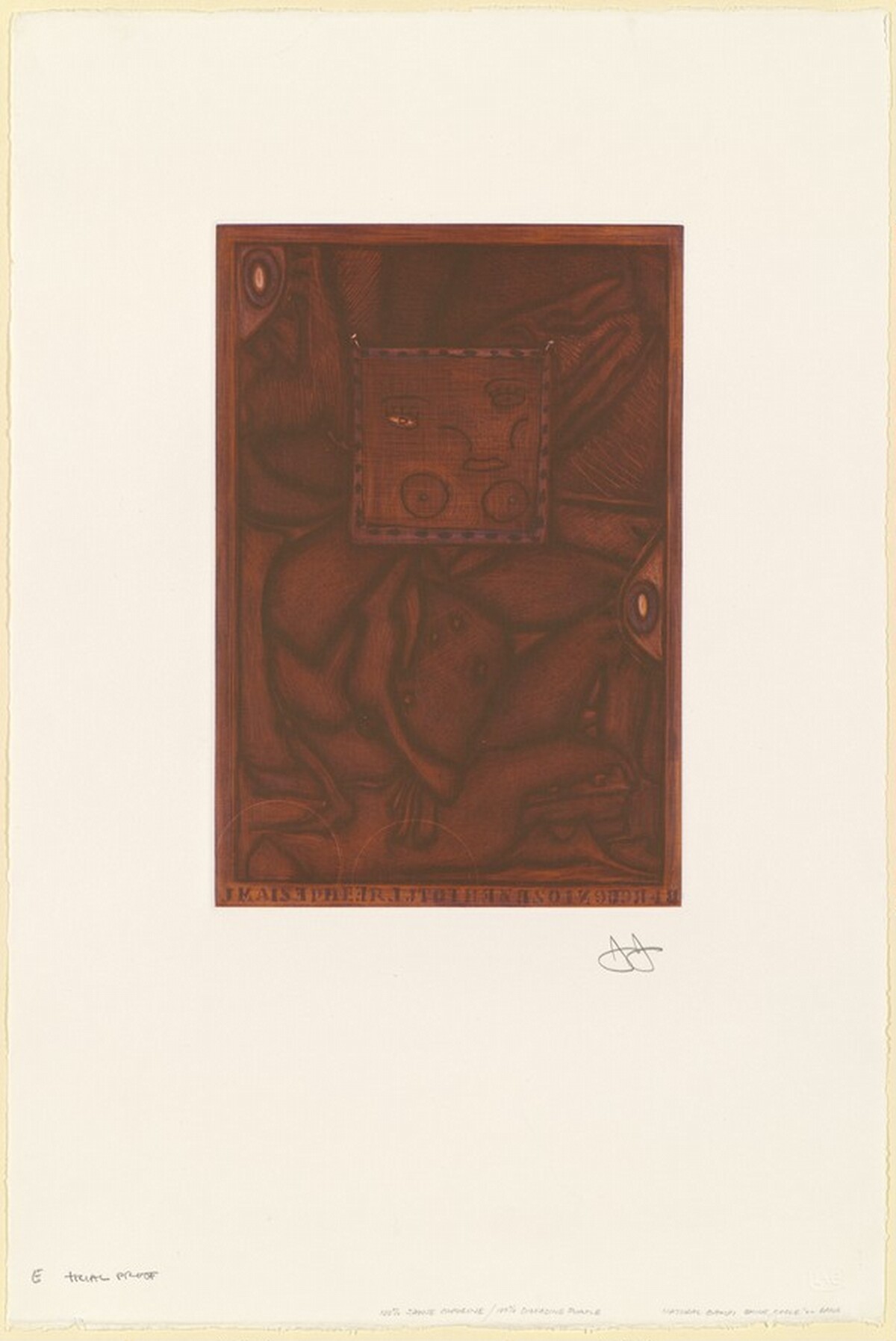 Untitled (Orange Mezzotint) [trial proof E] by Jasper Johns