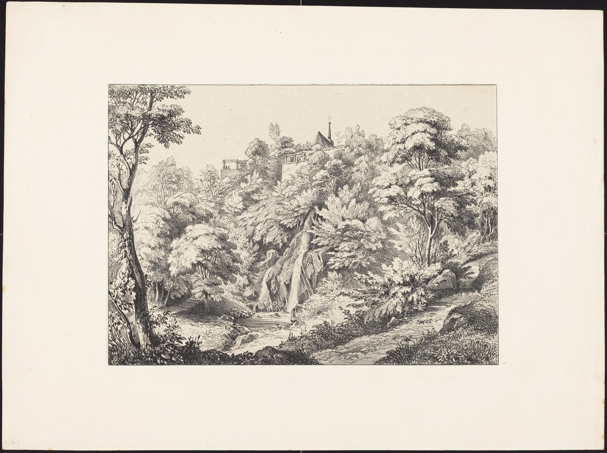 Rear View of the Convent with Waterfall by Ernst Fries