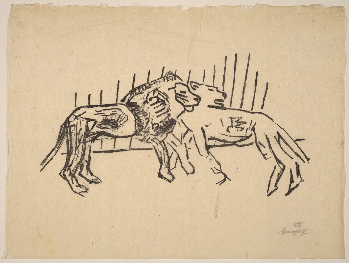 Two Lions (Zwei Löwen) by Paul Gangolf