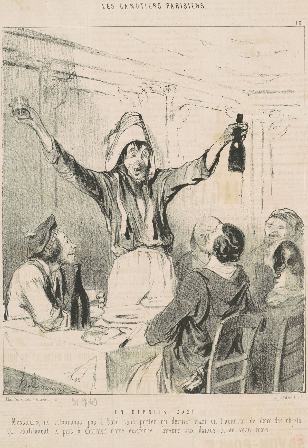 Un dernier toast by Honoré Daumier