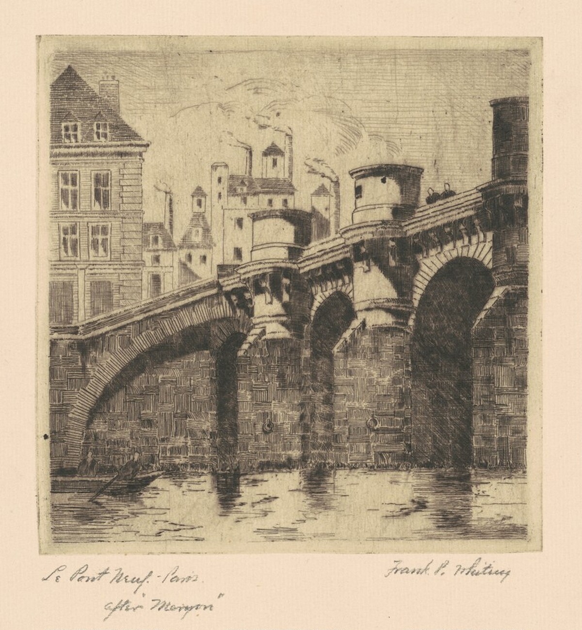 Le Pont Neuf, Paris by Frank P. Whiting, after Charles Meryon