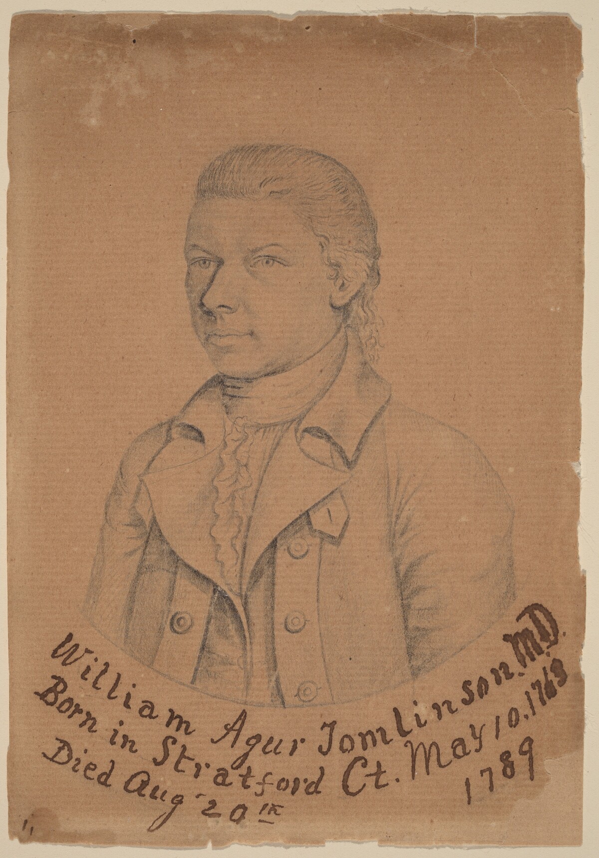 William Agur Tomlinson, M.D. by Attributed to Reuben Moulthrop