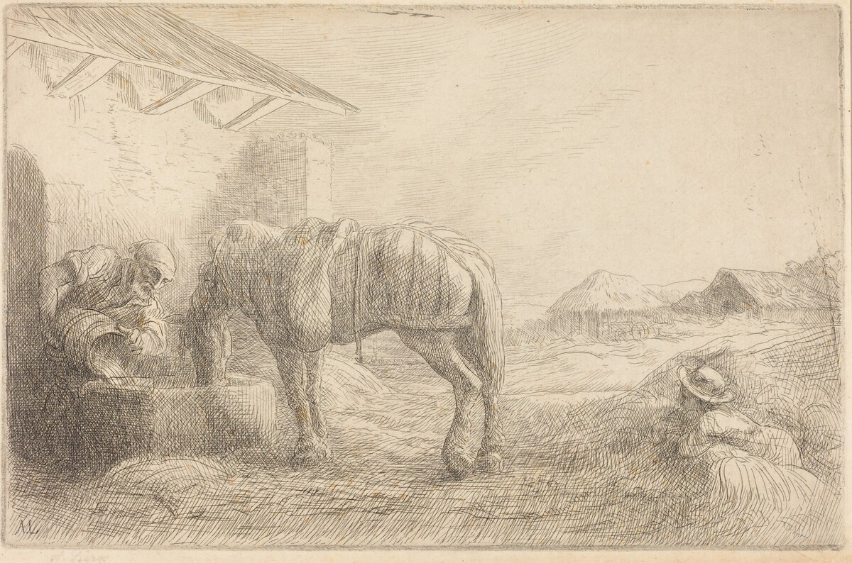 Man Watering a Horse (Homme abreuvant un cheval) by Alphonse Legros