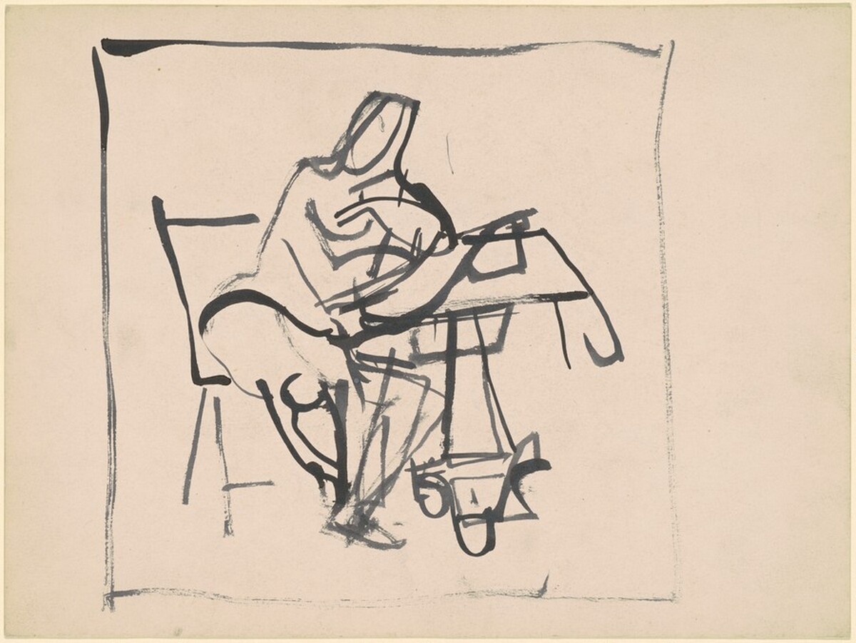 Seated Woman at Table by Franz Kline