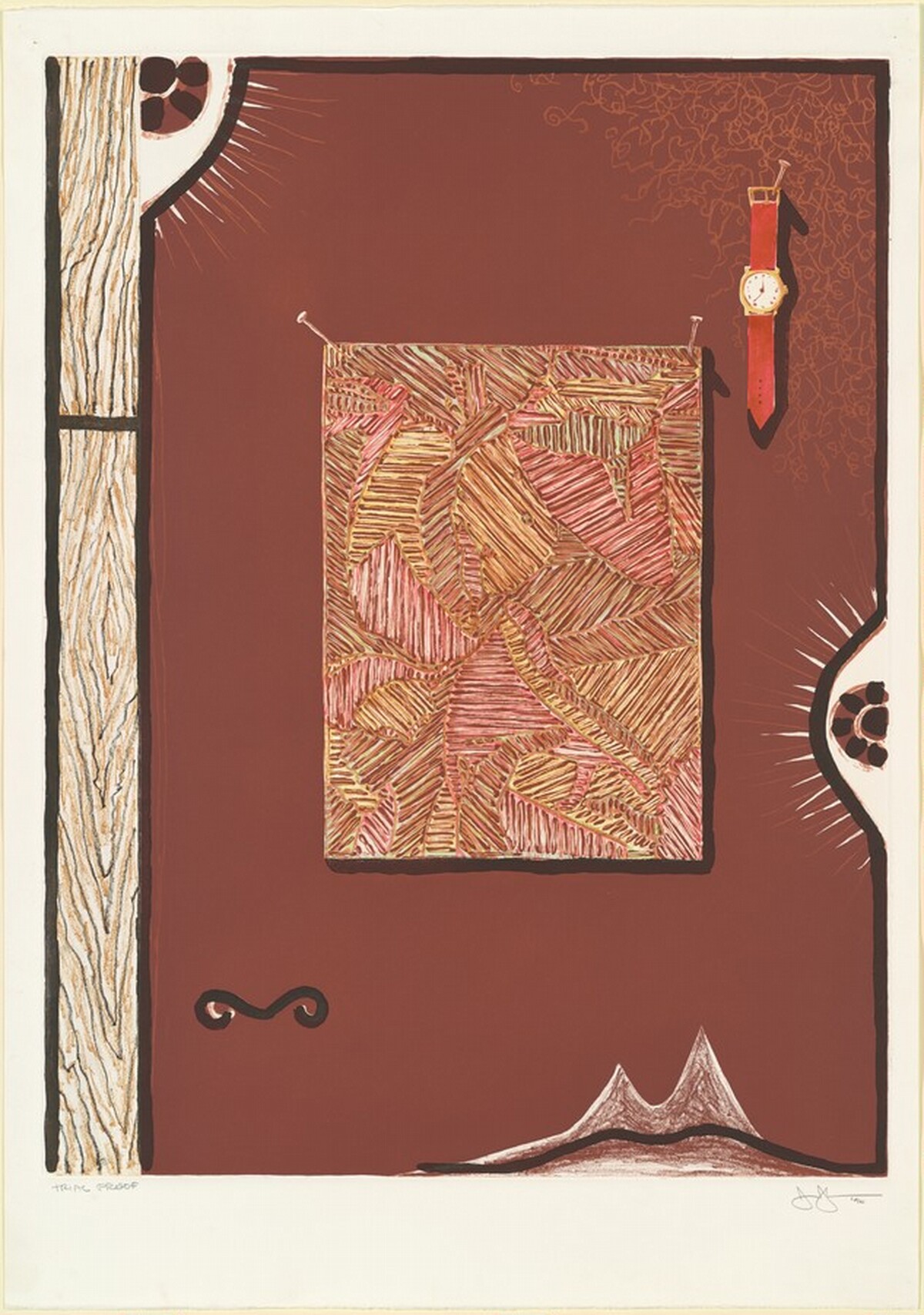 Face with Watch [trial proof] by Jasper Johns