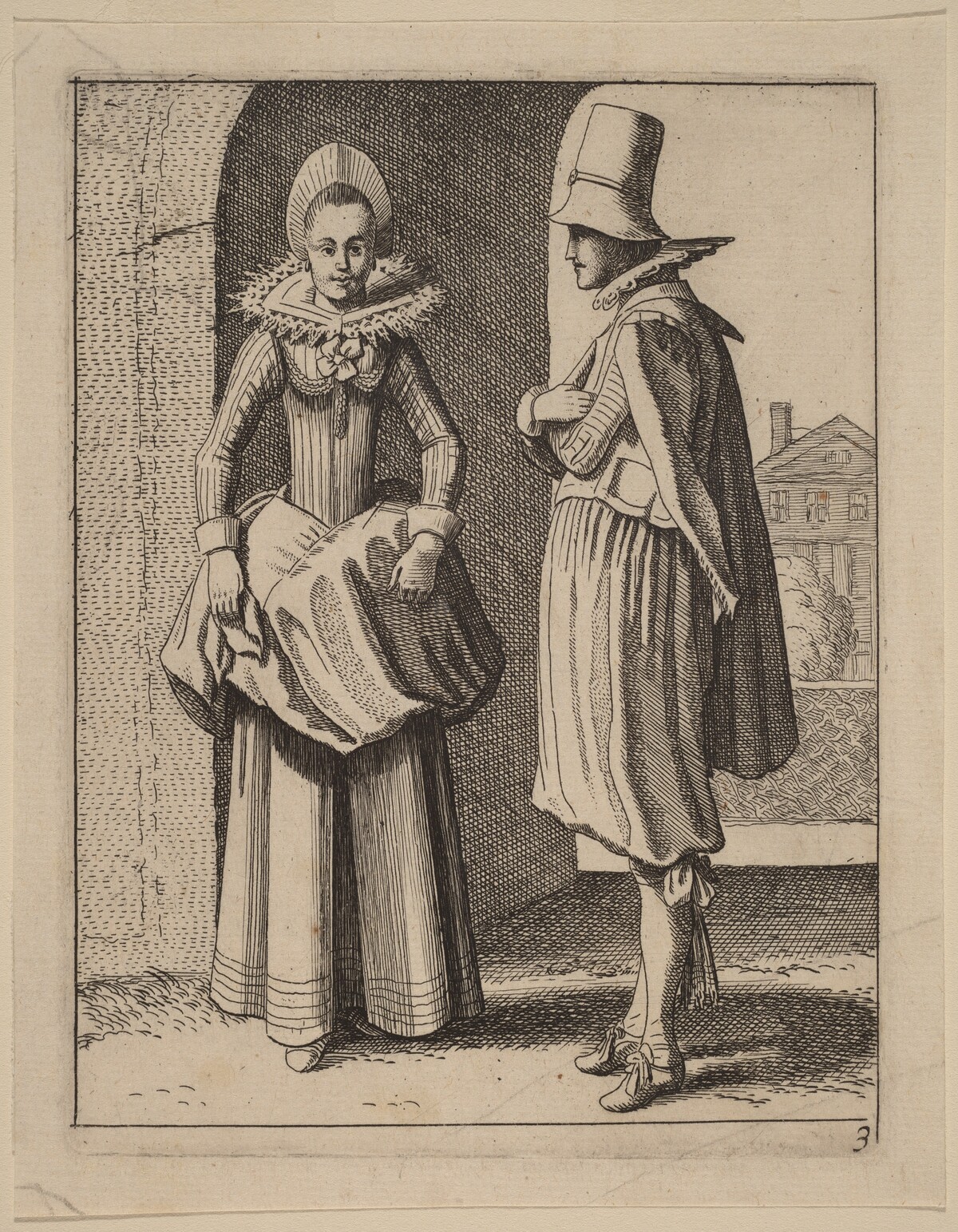 Two Figures in Costume by Jan van de Velde II