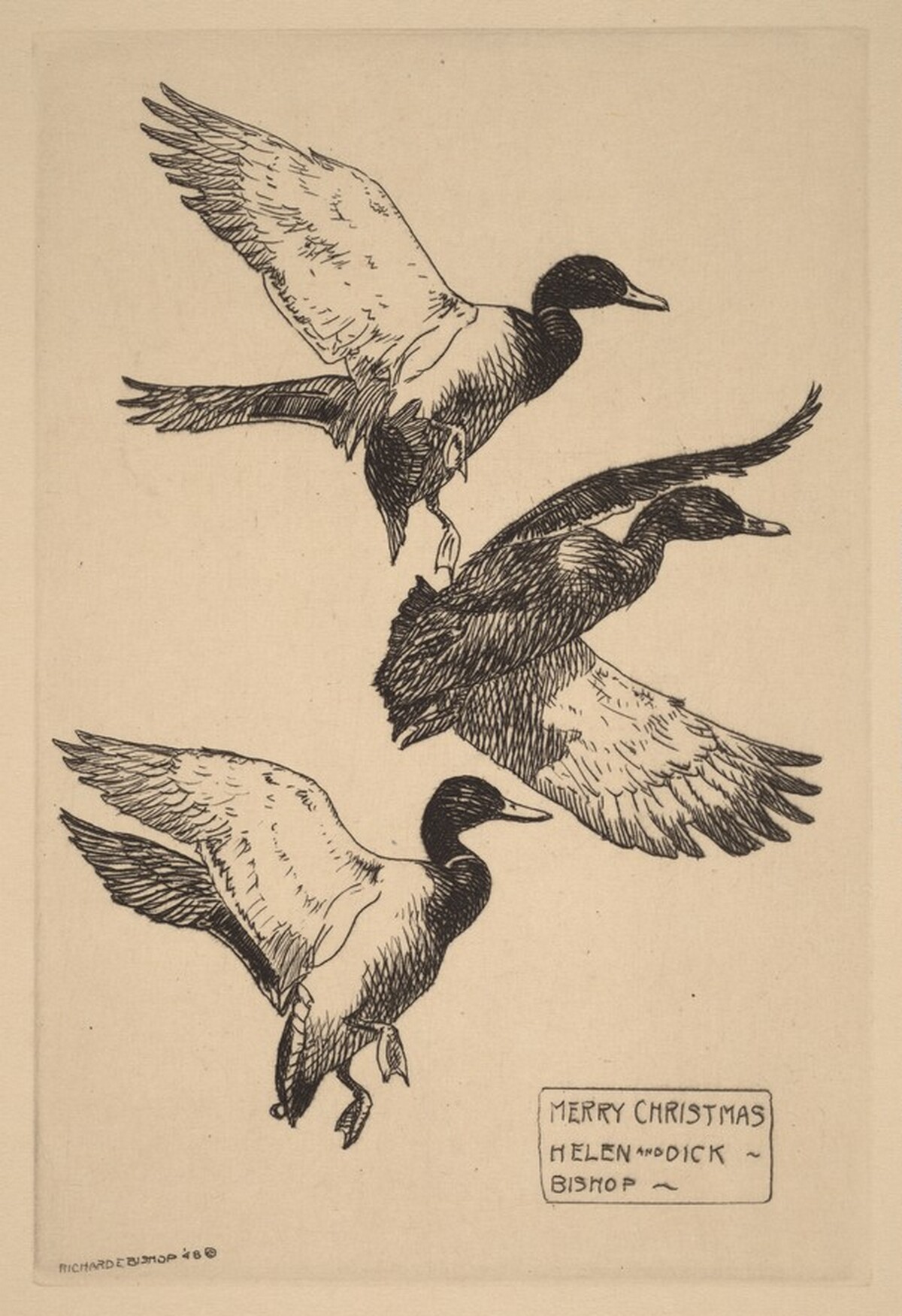 Christmas Card from Helen and Dick Bishop by Richard Evett Bishop