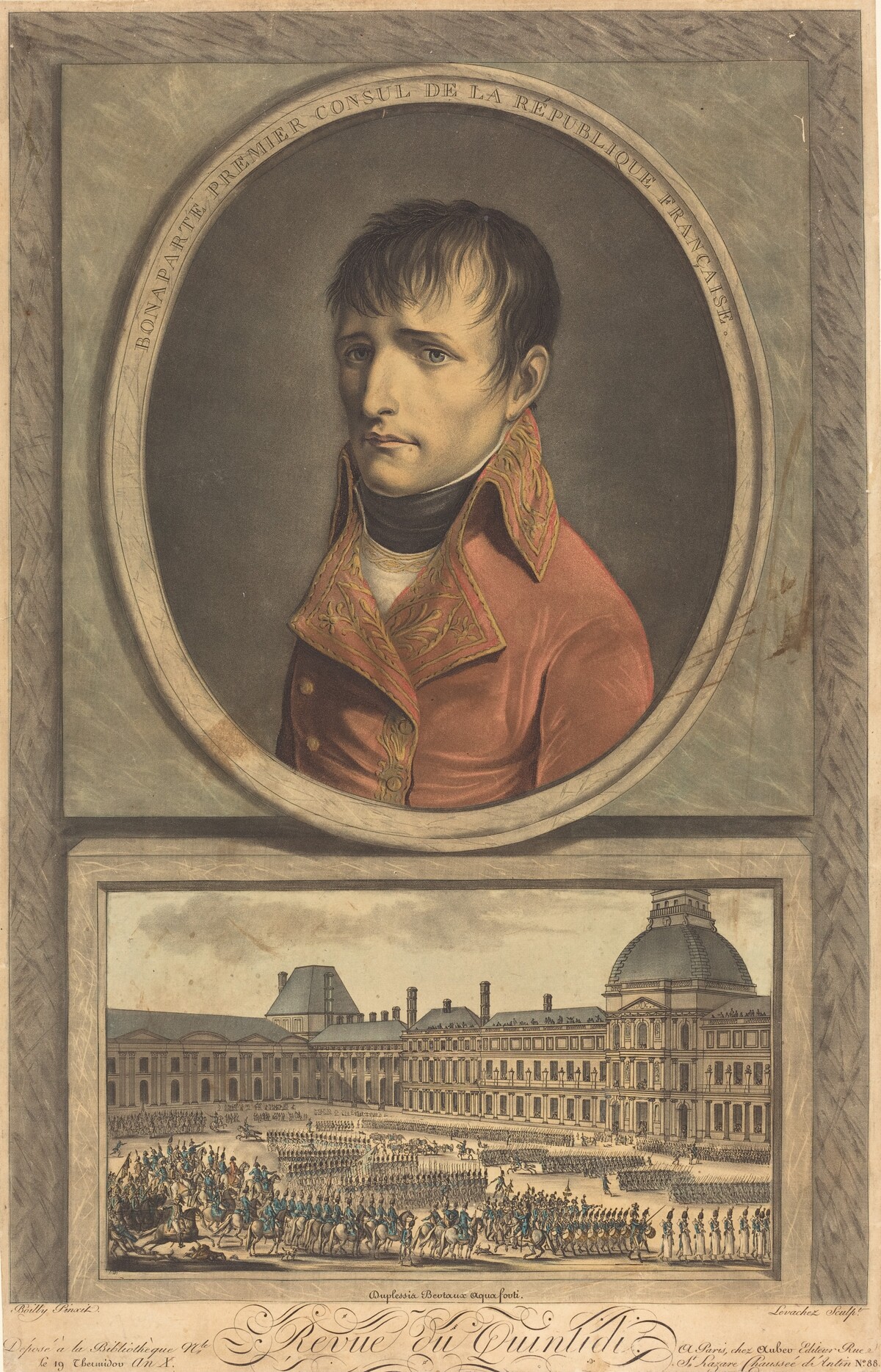 Bonaparte Premier Consul de la Republique Française by Charles Francois Gabriel Levachez and Jean Duplessis-Bertaux after Louis-Léopold Boilly