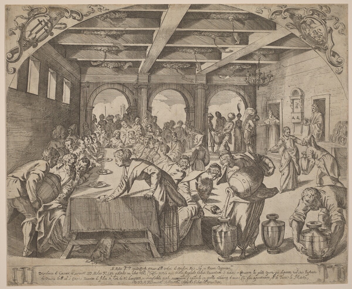 The Marriage at Cana by Odoardo Fialetti after Jacopo Tintoretto