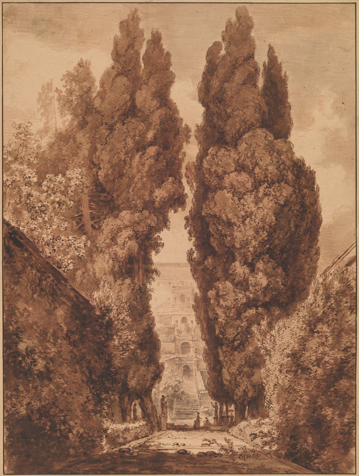 The Avenue of Cypresses at Villa d'Este by Jean-Honoré Fragonard
