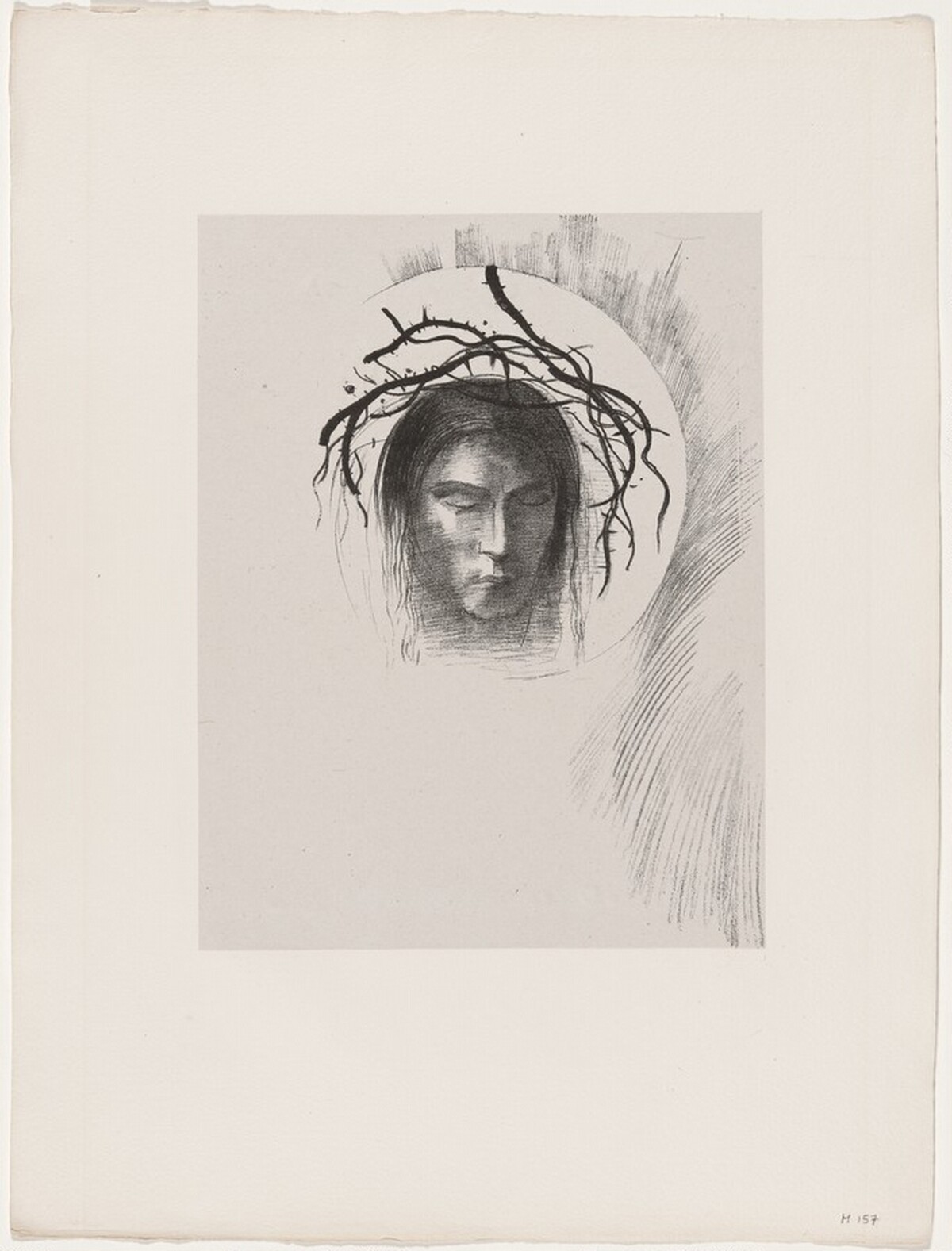 Le Jour Enfin Parait,... Et Dans Le Disque Même Du Soleil, Rayonne La Face de Jésus-Christ by Odilon Redon, Georges Aubert after Redon, and Gustave Flaubert (author)