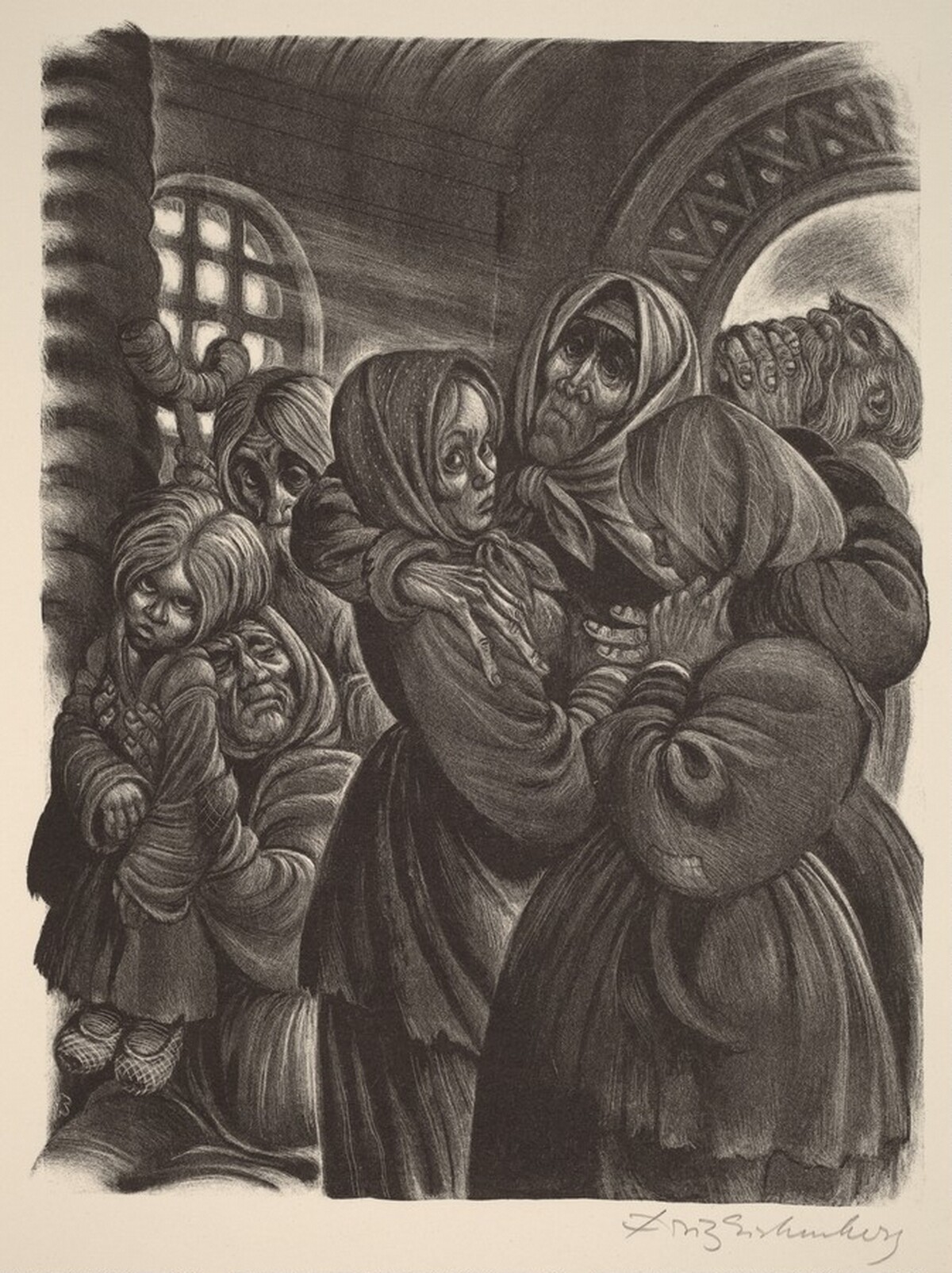 Women of Great Faith  (Book II: An Unfortunate Gathering, facing p.38) by Fritz Eichenberg