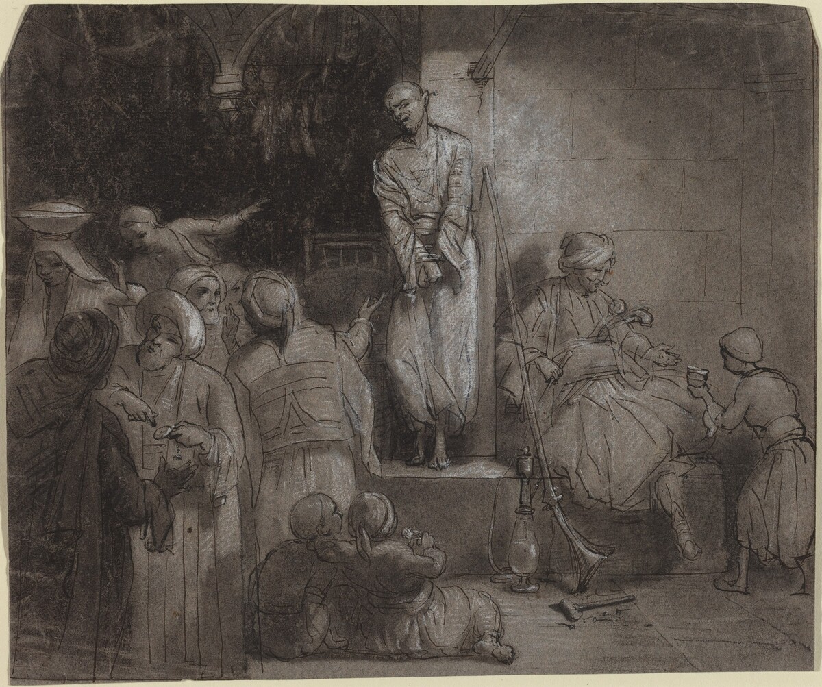 The Slave Market [recto] by Alexandre-Gabriel Decamps
